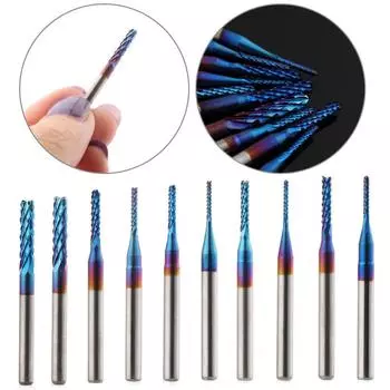 0.8-3.175 мм прямой хвостовик гравировальный резак печатных плат концевая фреза твердосплавная кромкорезная фреза 0.8mm