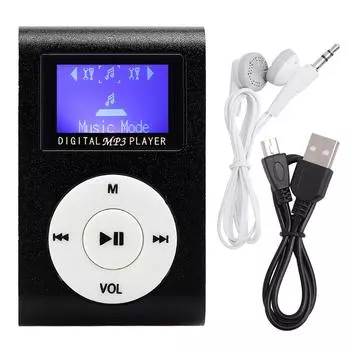 0,8-дюймовый ЖК-экран Мини Портативный MP3 Музыкальный Плеер Металлический Мини Клип MP3 Поддержка Карты Памяти с