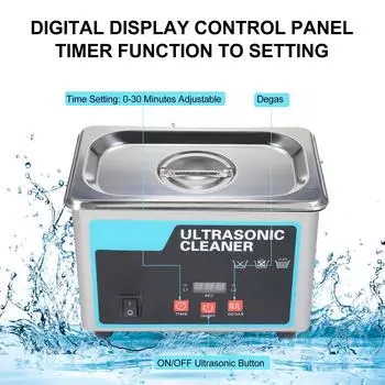 0,8 л ультразвуковой очиститель ювелирных изделий Профессиональный очиститель с корзиной для чистки ювелирных изделий US Plug серебряный