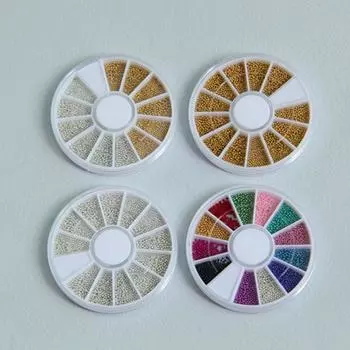 0,8 мм ~ 1,0 мм крошечные стальные бусины для дизайна ногтей в виде икры, смешанный размер, 3D-дизайн, маникюрные украшения, розовое золото, серебро, колесо для самостоятельного украшения золотой