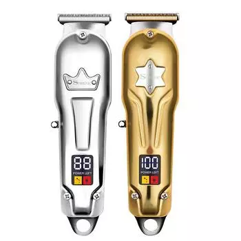 0 Blade Oil Head Digital Display Hair Clippers for Carving, Full-Body Washable with Hair Salon Special Design SK-659 Crown USB серебряный