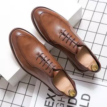 0 повседневная обувь из искусственной кожи, мужские черные мужские модельные туфли, мужская обувь-оксфорды, мокасины, мужская обувь для вечеринок, высокое качество 38 чёрный