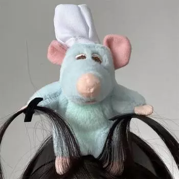 0ШТ Аниме резинки для волос Кулинарная мышь резинки для волос Мультяшная плюшевая кукла повязка на голову Широкие карточки для волос Головные уборы Креативные игрушки для девочек Подарки