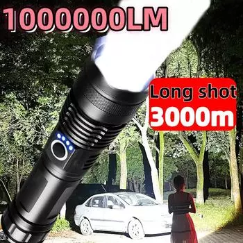 1000000LM супер яркий белый лазерный фонарик водонепроницаемый зум-фонарь перезаряжаемый уличный рабочий фонарь для рыбалки и кемпинга Kit E