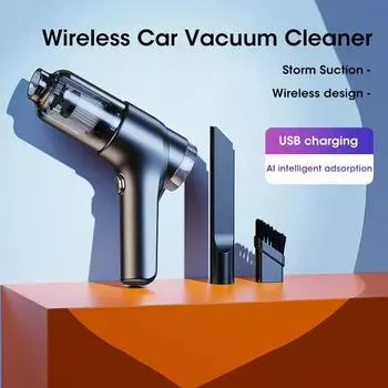 100000Pa беспроводной автомобильный пылесос с сильным всасыванием пылеуловитель беспроводной ручной сухой мощный пылесос Air Duster для автомобиля чёрный