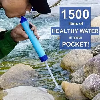 10000 галлонов наружный персональный фильтр для воды, сверхлегкая 0,01 микрон 4-ступенчатая система фильтрации портативный очиститель воды соломинка для выживания