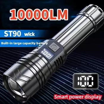 10000 люменов фонарик высокой мощности USB перезаряжаемый светодиодный фонарик уличный водонепроницаемый фонарик рыболовный фонарь кемпинговое освещение