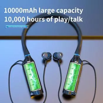 10000 мАч 10000 часов воспроизведения беспроводные Bluetooth наушники магнитные спортивные наушники для бега с шейным ободом спортивные наушники шумоподавление