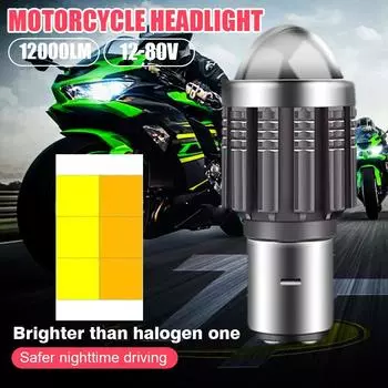 10000Lm H4 LED H6 BA20D LED мотоциклетная фара противотуманная водонепроницаемая скутер Hi Lo супер лампа автомото фара яркая K6A7