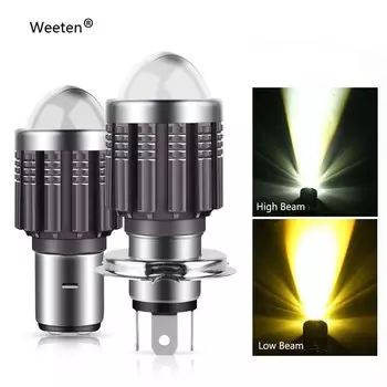 12-80 В 10000 лм H4 светодиодные мотоциклетные H6 BA20D светодиодные лампы для фар мотоцикла CSP линзы белые желтые лампы Hi Lo аксессуары для скутеров противотуманные фары H6 BA20D белый