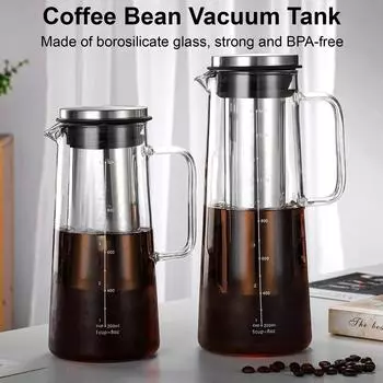 1000/1400 мл фильтр для кофе, чайник для холодного заваривания, чайник со съемным фильтром, бытовая ручная кофемашина, стеклянный чайник