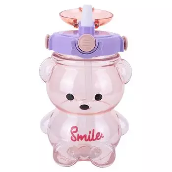 1000/1400 мл Kawaii Bear Cup с плечевым ремнем, милая бутылка для питья с медведем, герметичная дорожная трубочка, чашка для мальчиков и девочек, ежедневное использование 1400ml кофейный