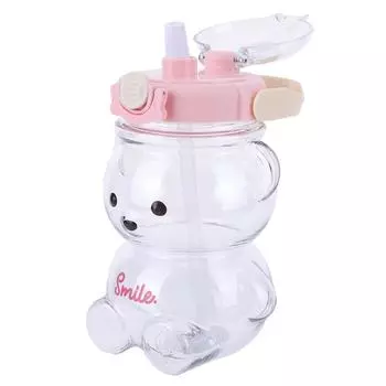 1000/1400ml Kawaii Bear Cup Leak-Proof Straw Sports Water Jug for Outdoor Sports 1400ml кофейный