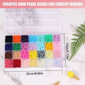 1000/1960pcs Round Pearl Beads With Hole 6mm 9mm Jewelry Making Pearls Beads 28 Colors Pearl Beads for Bracelets Xmas Gifts