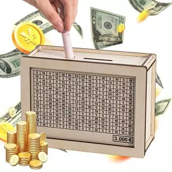 1000/2000/3000/5000/10000 Деревянный Сберегательный Ящик Копилка Сделай Сам Копилка С Целью Сбережения Ящик Для Хранения Денег Деревянные Изделия Ручной Работы