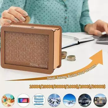 1000/2000/3000/5000/10000 евро долларов США копилка для хранения денег деревянная копилка своими руками копилка для хранения денег с инструментом для подсчета креативный подарок