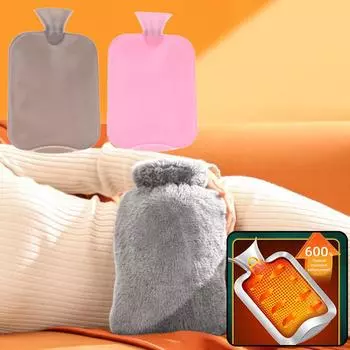 1000/2000 мл большой емкости мешок для грелки Съемный мешок для грелки можно использовать повторно Женская грелка для живота, грелка для рук мешок для грелки S/1000ML/A розовый