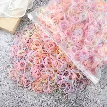 1000/2000 ШТ. Детская эластичная резинка Маленький скранчи Резинки для волос для детей Детская повязка на голову Держатель для хвостика Аксессуары для волос Подарок 1000PCS