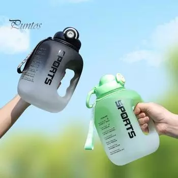 1000/2500 мл спортивная бутылка для воды герметичная большая емкость портативная легкая для езды на велосипеде на открытом воздухе путешествия спортзал фитнес питьевая кружка 1600ML чёрный