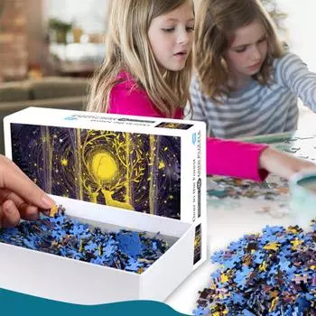 1000 деталей Глубокий лесной лось бумажный пазл пейзаж для взрослых детей развивающая игра игрушки