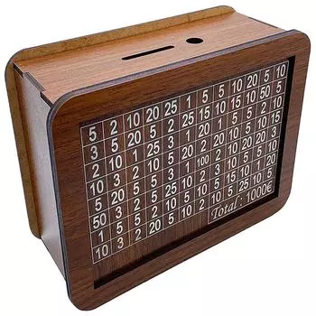 1000 euro piggy bank, wooden piggy bank, budget piggy bank, magic piggy bank, financial goal piggy bank