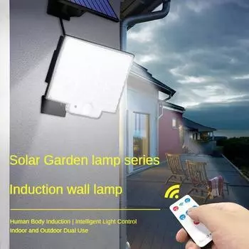 1000 мАч солнечный светильник для улицы, водонепроницаемый с датчиком движения, прожектор, дистанционное управление, 4 функции для патио, гаража, двора 210LED-No remote control