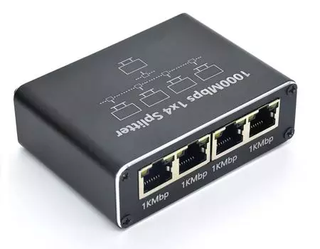 1000 Мбит/с RJ45 Ethernet-сплиттер 1 на 4 выхода Сетевой разветвитель с USB-кабелем питания Адаптер разветвителя Интернета RJ45 1000 Мбит/с