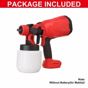 1000 мл 1000 Вт беспроводной электрический пистолет-распылитель с 1/2 оригинальной батареей портативный распылитель краски, совместимый с батареей Makita с вилкой европейского стандарта Only machine