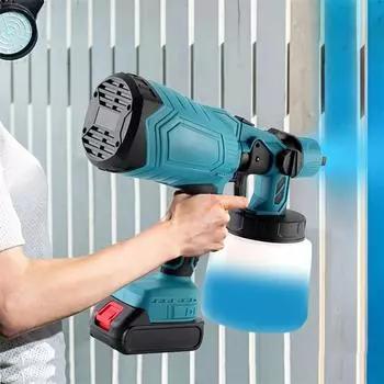 1000 мл беспроводной электрический краскопульт высокой мощности HVLP краскопульт автомобильная мебель стальное покрытие аэрограф для Makita 18 В аккумулятор EU Plug