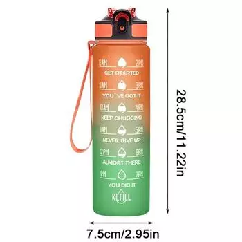 1000 мл чайник-чайник с постепенным изменением цвета бутылка для воды портативная градуированная соломинка тритан спортивная кружка