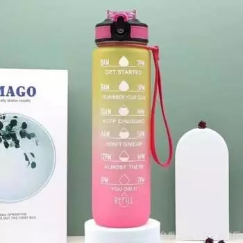 1000 мл градиентная спортивная бутылка для воды с соломинкой, милая матовая чашка для женщин и девочек, подарок, красота, кемпинг, спортивная бутылка для воды 1000ml розовый