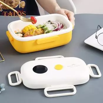 1000 мл Ланч-бокс для бенто большой емкости Съемный прямоугольный универсальный пищевой термобокс для ланча Бенто-бокс для пикника жёлтый