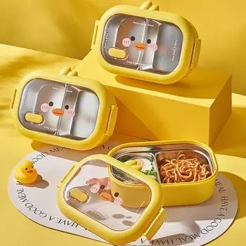 1000 мл Нержавеющая сталь Bento Lunch Box 2 сетки герметичный милый портативный контейнер для еды отдельный подогреваемый ланч-бокс для детей ясельного возраста 2&1000ml&1