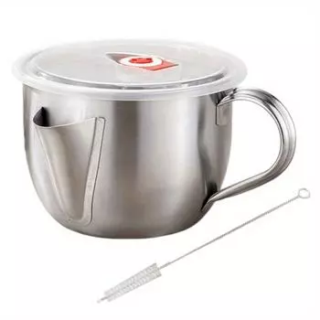 1000 мл Нержавеющая сталь Фильтр для масла Супница Кухонная Масленка Фильтр Фильтр Сито Чаша Большая емкость для хранения Кувшин Кухонные принадлежности 1PC