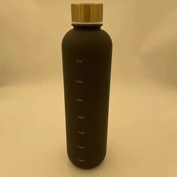 1000 мл симпатичная бутылка для воды матовый мультфильм портативный мотивирующий стакан для воды с пластиковой соломинкой для спорта на открытом воздухе кемпинга питьевой инструмент 1000ML чёрный