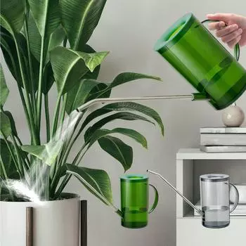 1000 мл сочный чайник для полива, садовый домашний чайник с длинным носиком для полива для выращивания цветов, прозрачный чайник для полива, чайник для полива с длинным N Free Size зелёный