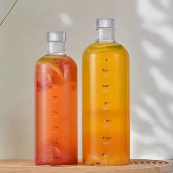 1000 мл стеклянная бутылка для воды Time Scale Creative Большая емкость для молока, сока, напитков, спорта на открытом воздухе, путешествий, портативный контейнер taza 1000ml