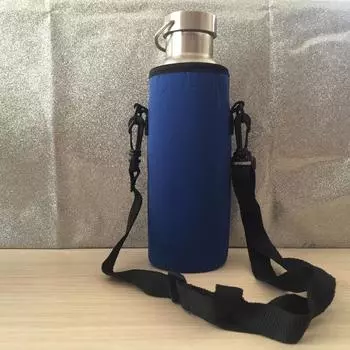 1000 мл сумка для бутылки с водой, изолированная крышка, держатель на ремне, уличный чехол синий