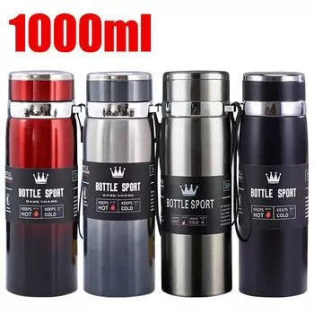 1000 мл термобутылка для воды вакуумные колбы термос из нержавеющей стали бутылка для хранения холодной и горячей воды термобутылка для воды Tea Co 1000ml красный