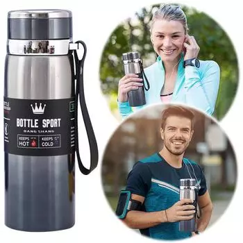 1000 мл вакуумная двойная изоляционная кружка с ручкой портативная спортивная бутылка большой емкости для использования на открытом воздухе термос для горячих холодных напитков красный