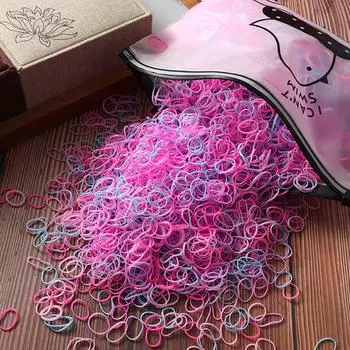 1000 Pcs/Bag Small Clear Rubber Band Black Holder Hair Ties Gum White Colorful Elastic Hair Band For Kid Girls Women Accessories