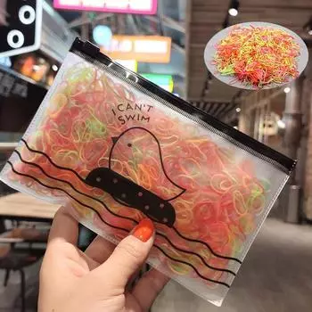 1000 Pcs Clear & Black Small Rubber Bands Colorful Elastic Hair Ties Ponytail Holders for Baby Girls Hair Accessory