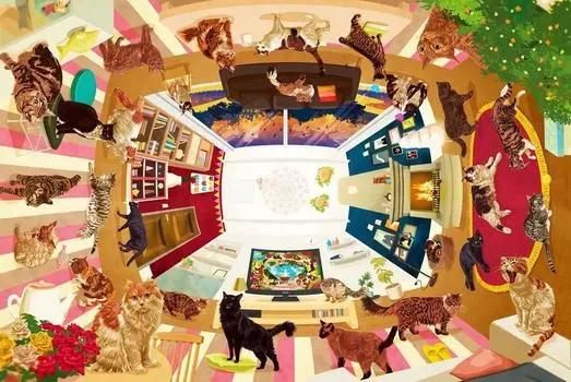 1000 Piece Jigsaw Puzzle Aim Puzzle Master Shuichi Saito Sweet Nyan Life (50x75cm)