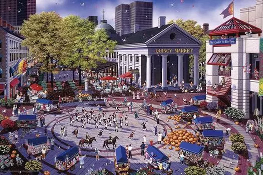 1000 Piece Jigsaw Puzzle Alexander Chen Quincy Market Square (50x75cm) 10-1429