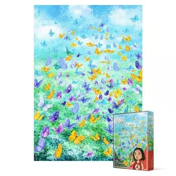 Пазл из 1000 деталей - Сад бабочек, популярная корейская головоломка
