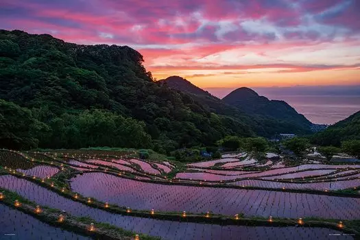1000 Piece Jigsaw Puzzle Candle Night at Ishibe Rice Terraces (Shizuoka) (50x75cm) 10-1425