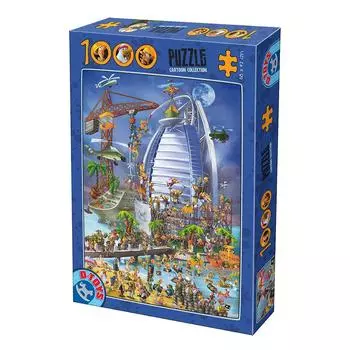 1000 Piece Jigsaw Puzzle Cartoon The Construction of Burj Al Arab Hotel D-Toys 61218-CC12 Collection 4768cm