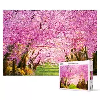 Пазл из 1000 деталей - Cherry Blossom Road, популярная корейская головоломка