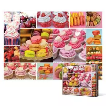 1000 piece jigsaw puzzle - cupcakes and macaroons, popular Korean puzzle