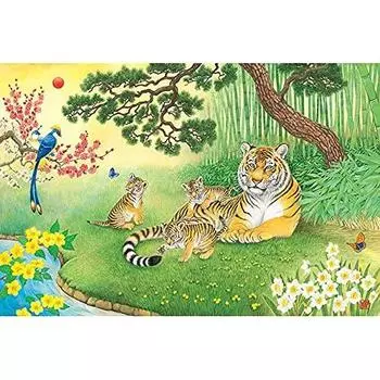 1000 Piece Jigsaw Puzzle Fukutoku Enman Bamboo Tiger (50x75cm)
